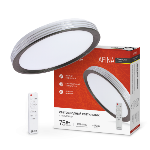 Светильник светодиодный COMFORT AFINA 75Вт 230В 3000-6500K 6000Лм 500x80мм с пультом ДУ IN HOME - Фото