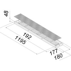 Подвесной офисный светодиодный светильник 60 Вт IP54 1195x180x48 мм 6000К Призма