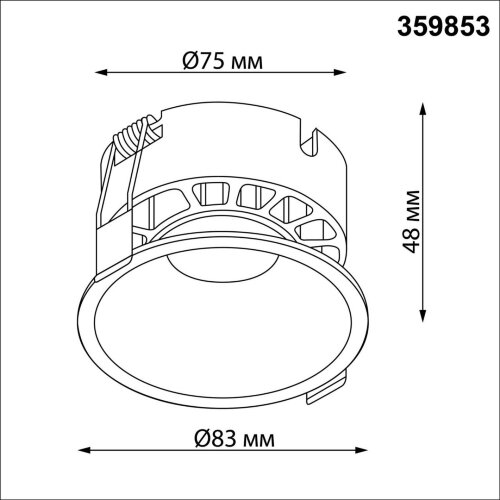 Светильник встраиваемый светодиодный с переключателем цветовой температуры «Novotech» 359853, серия: NOVA. Фото 3.