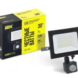 Прожектор светодиодный СДО 06-30Д 6500К IP54 с ДД черн. IEK LPDO602-30-65-K02