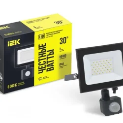 Прожектор светодиодный СДО 06-30Д 6500К IP54 с ДД черн. IEK LPDO602-30-65-K02