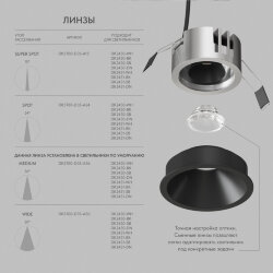 Встраиваемый светильник Denkirs SHINE GLOW | ШАЙН ГЛОУ , Denkirs DK2431-BK