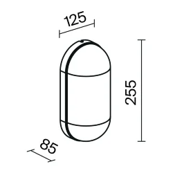 Настенный светильник (бра) Candle E27x1 15Вт IP 65 (Графит)