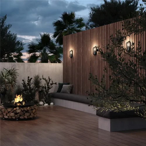 Настенный светильник (бра) Свеча / Candle E27x1 15Вт IP 65 (Графит) O449WL-01GF - фото 2