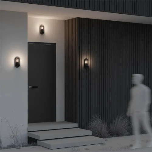 Настенный светильник (бра) Свеча / Candle E27x1 15Вт IP 65 (Графит) O449WL-01GF - фото 16