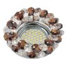 DLS-F130 GU5.3 CHROME-BROWN Светильник декоративный встраиваемый серия Fiore, Без лампы, цоколь GU5.3, Основание металл, цвет хром, Отделка стекло, цвет коричневый. - фото 1