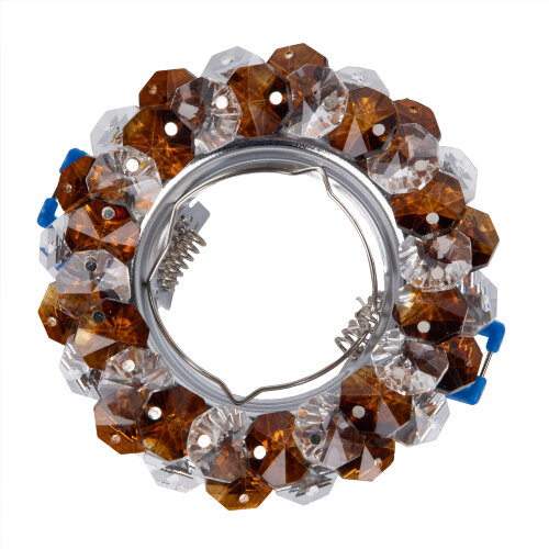 DLS-F130 GU5.3 CHROME-BROWN Светильник декоративный встраиваемый серия Fiore, Без лампы, цоколь GU5.3, Основание металл, цвет хром, Отделка стекло, цвет коричневый. - фото 8