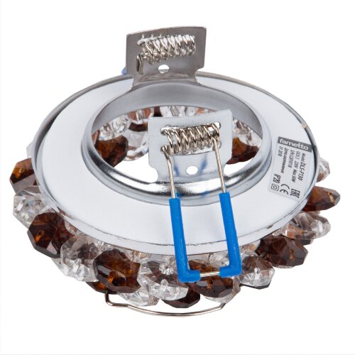 DLS-F130 GU5.3 CHROME-BROWN Светильник декоративный встраиваемый серия Fiore, Без лампы, цоколь GU5.3, Основание металл, цвет хром, Отделка стекло, цвет коричневый. - фото 9