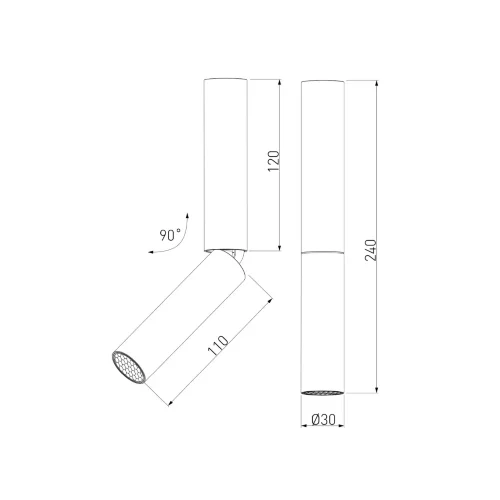 Накладной поворотный светодиодный светильник с антибликовой решеткой Pika 25029/LED 6W 4200K латунь - фото 5