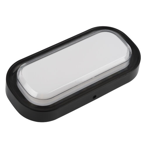 ULW-Q282 20W-3000K+4000K+6500K IP65 BLACK Светильник светодиодный влагозащищенный, Овал, Переключатель на корпусе: Теплый3000K-Белый4000K-Дневной6500K, 255x128x50мм, Корпус черный - фото 1