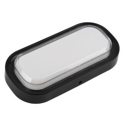 ULW-Q282 20W-3000K+4000K+6500K IP65 BLACK Светильник светодиодный влагозащищенный, Овал, Переключатель на корпусе: Теплый3000K-Белый4000K-Дневной6500K, 255x128x50мм, Корпус черный