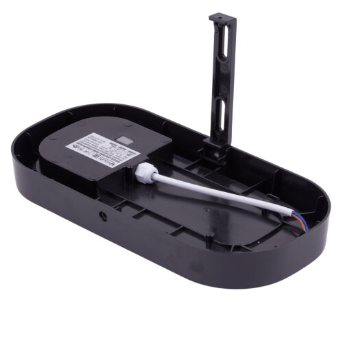 ULW-Q282 20W-3000K+4000K+6500K IP65 BLACK Светильник светодиодный влагозащищенный, Овал, Переключатель на корпусе: Теплый3000K-Белый4000K-Дневной6500K, 255x128x50мм, Корпус черный - фото 4