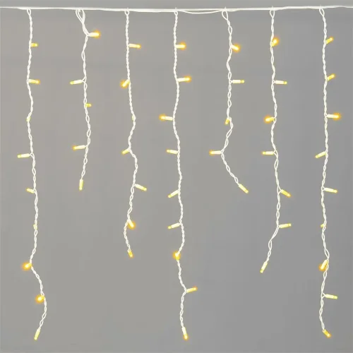 Гирлянда Бахрома 3,2 х 0,9 м Желтая, 168 LED, Белый Провод Каучук, IP65. Фото 1.