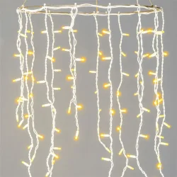 Гирлянда Бахрома 3,2 х 0,9 м Желтая, 168 LED, Белый Провод Каучук, IP65