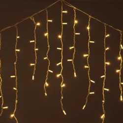 Гирлянда Бахрома 3,2 х 0,9 м Желтая, 168 LED, Белый Провод Каучук, IP65