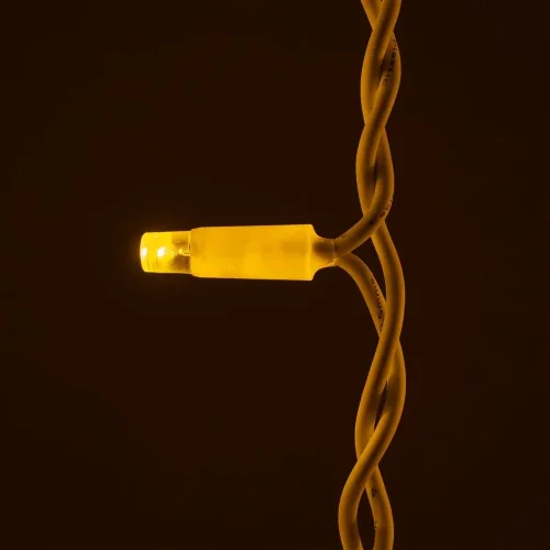 Гирлянда Бахрома 3,2 х 0,9 м Желтая, 168 LED, Белый Провод Каучук, IP65. Фото 5.