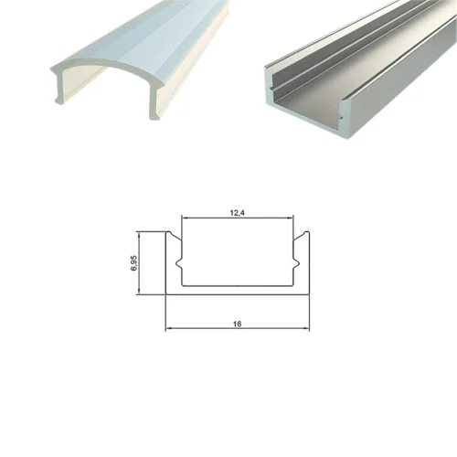 Алюминиевый профиль LC0716 209 (2000х16х7мм с рассеивателем) - фото I