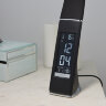 TLD-542 Black-LED-300Lm-5000K-Dimmer Светильник настольный c часами, календарем, термометром, 5W, Сенсорный выключатель, Черный стилизован под кожу. - фото 14
