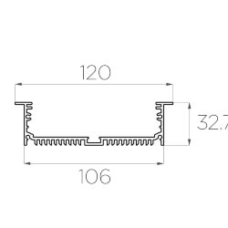 Профиль врезной алюминиевый LC-LPV-32120-2 Anod