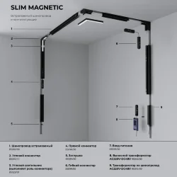 Slim Magnetic Трековый подвесной светодиодный светильник 12W 4200K Amend чёрный 85519/01 85519/01 (063426)