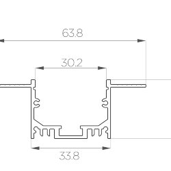 Профиль алюминиевый под шпаклевку LC-LPSH-2564-2 Anod