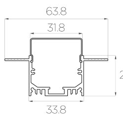 Профиль алюминиевый под шпаклевку LC-LPSH-2564-2 Anod