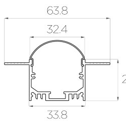 Профиль алюминиевый под шпаклевку LC-LPSH-2564-2 Anod