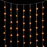 Гирлянда Занавес Облегченный 2 x 3 м Желтый 220В, 600 LED, Провод Прозрачный ПВХ, IP54. Фото 1.