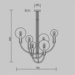 Подвесной светильник Status E14х6 (Латунь)