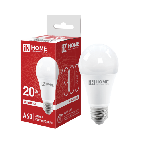 Лампа светодиодная LED-A60-VC 20Вт 230В Е27 4000К 1900Лм IN HOME - Фото 2
