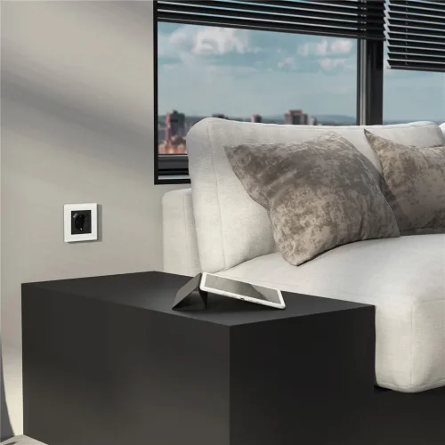 Рамка из стекла на 1 пост Senso белый soft-touch W0013101 - фото 3