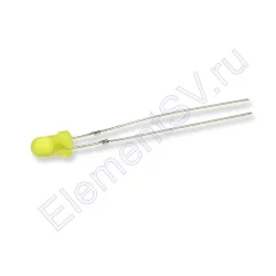 Светодиод ICL-3mm LE67 (yellow, 500-700 mcd, diffuse)