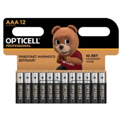Элемент питания алкалиновый AAA/LR03 (блист. 12шт) Professional Opticell 5052006/6052006
