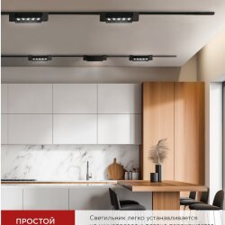 Светильник трековый линейный светодиодный поворотный LTR-02R-TL 10Вт 4000К 1000Лм 210мм IP40 24 градуса черный серии TOP-LINE IN HOME