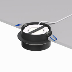 Встраиваемый светильник NIKO, IP 20, до 15 Вт, GX53, LED, черный, акрил, алюминий, Denkirs DK2100-BK