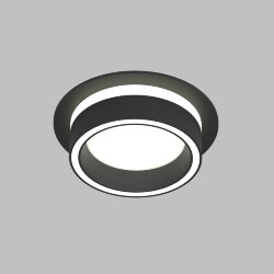 Встраиваемый светильник NIKO, IP 20, до 15 Вт, GX53, LED, черный, акрил, алюминий, Denkirs DK2100-BK