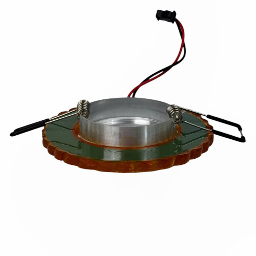 DLS-L140 GU5.3 GLASSY-GOLD Светильник декоративный встраиваемый, серия Luciole, Без лампы, цоколь GU5.3, Доп, светодиодная подсветка 3Вт, Стекло, Зеркальный-светло-желтый - фото 4