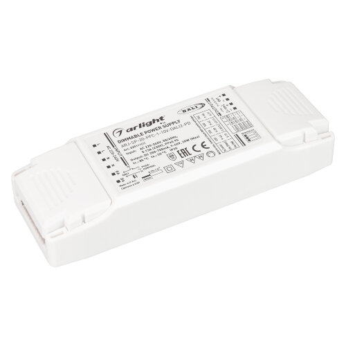 Блок питания ARJ-SP-20-PFC-1-10V-DALI2-PD (20W, 250-700mA) (Arlight, IP20 Пластик, 5 лет) 025111(1) - фото