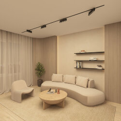 Поворотный однофазный трековый светильник EDDER со светодиодом L271mm 220V 20W 30° 3000K IP20 черный алюминий, Denkirs DK6636-BK