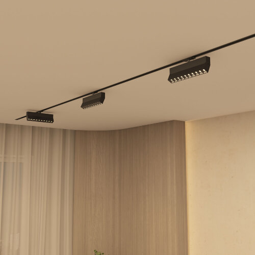 DK6636-BK Поворотный однофазный трековый светильник EDDER со светодиодом L271mm 220V 20W 30° 3000K IP20 черный алюминий. Фото 6