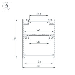 Профиль SL-ARC-5060-D1500-А90 BLACK (дуга 1 из 4) (Arlight, Алюминий) 029270