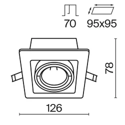 Встраиваемый светильник Metal Modern GU10 1x10Вт (Черный)