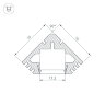 Профиль PDS45-Т-3000 ANOD (Arlight, Алюминий) 018961 - фото 3