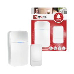 Звонок беспроводной KD-WH 38 мелодий с вилкой 230В с подсветкой с пьезокнопкой 150м белый IN HOME