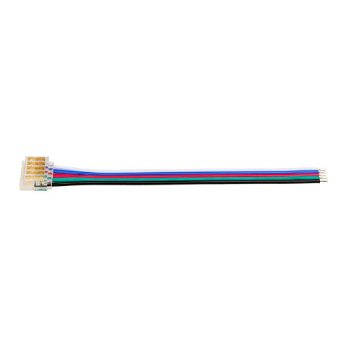 Коннектор WOLTA WLS-5PIN-RGBW-12MM-1 выводной для ленты SMD RGBW шириной 12мм, провод 10см, комплект 3шт. - фото 1.