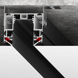 Трек SY низковольтный встраиваемый в натяжной потолок без провода питания, черный, SY-601201-CL-2-BL 009110