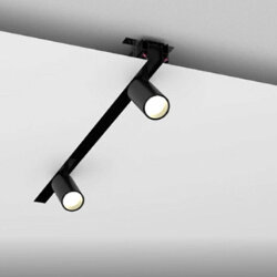 Трек SY низковольтный встраиваемый в натяжной потолок без провода питания, черный, SY-601201-CL-2-BL 009110