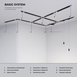 Коннектор угловой для однофазного встраиваемого шинопровода черный TRCM-1-1-L-BK (049560)
