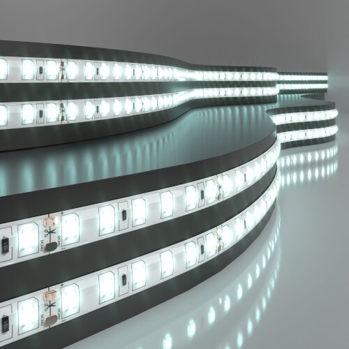 Светодиодная лента 24&nbsp;В 9,6&nbsp;Вт/м 120 Led/м 2835 IP65, холодный белый 6500K, 5 м - Фото 3