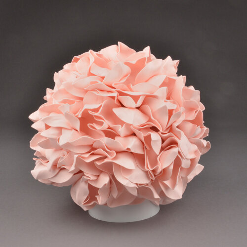 ULW-R07 T-3000K-150C-A Гортензия Белый-Пудровый Светильник светодиодный со сменной лампойв-к, E27, теплый белый свет 3000K, Плафон D150мм, прозрачный, Белое основание, TM Uniel - фото 1